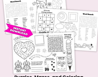 Kids Wedding Activity Pages, Coloring Pages, Puzzles & Games (Instant Download)