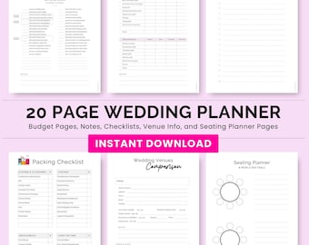 Easy-to-Use Printable Wedding Planner, Checklists, Budget, and Seating Chart