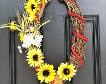 Seasonal door wreath