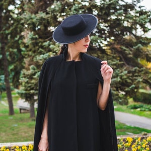 Winter dark academia couture cape coat merino wool/cashmere blend and double-lined image 1