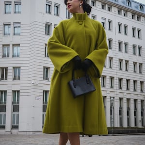 Mandarin Collar Loose Fitting Swing Coat