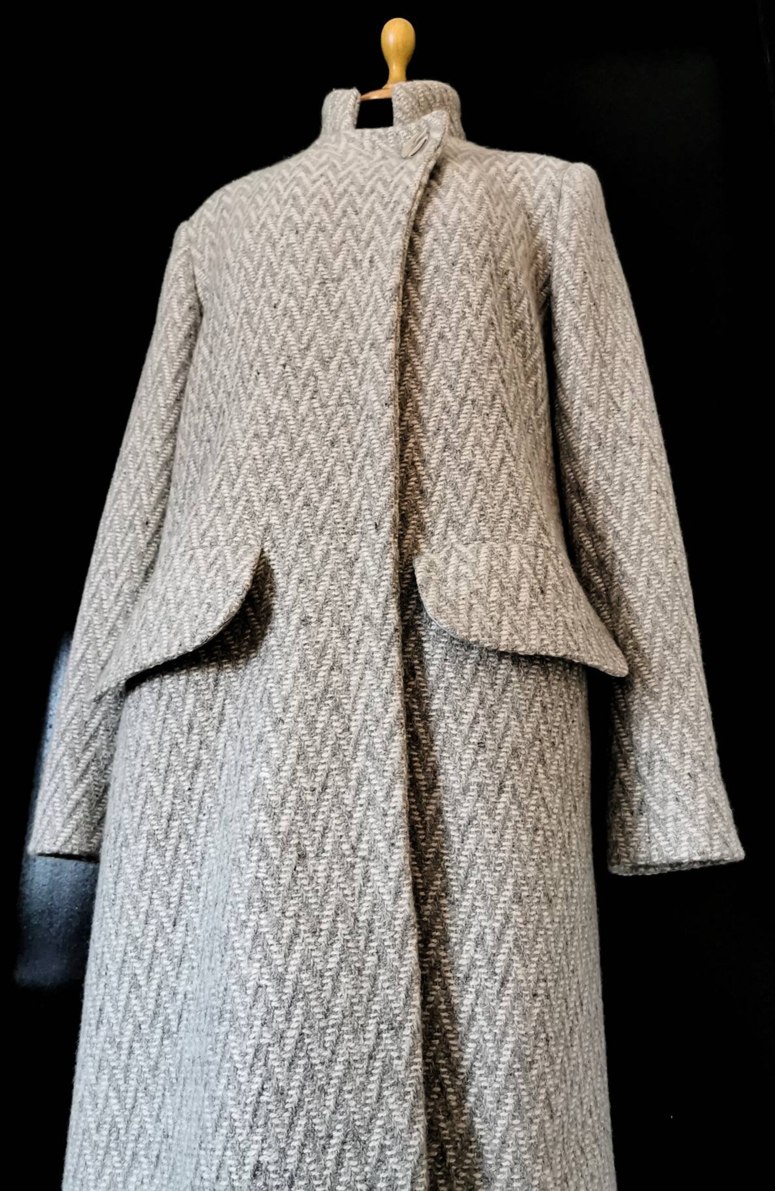 A Mandarin Collar Warm Custom Made Wool Coat Etsy