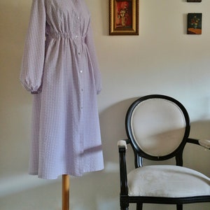 BISHOP SLEEVES GINGHAM DRESS