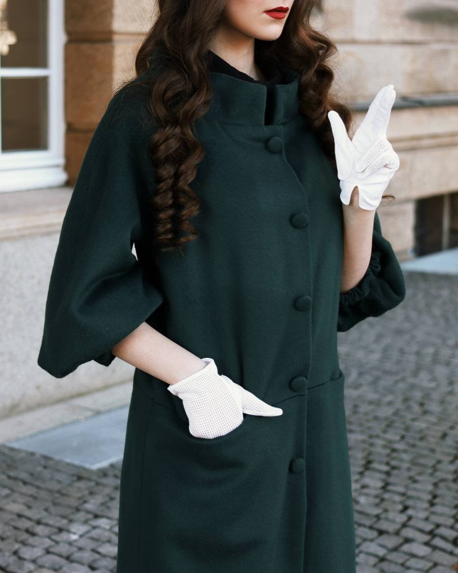 A Unique Design Puff Sleeves Wool Coat - Etsy UK