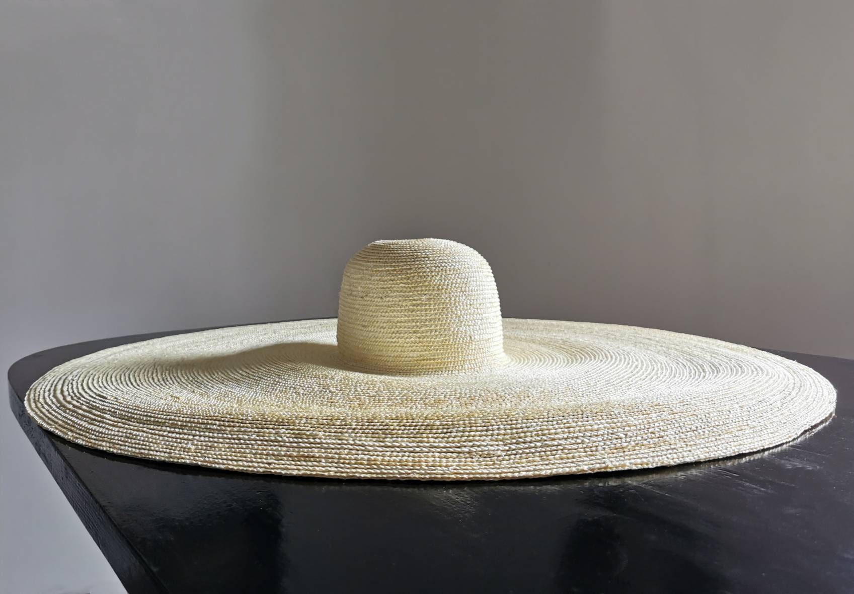 A Top Quality Oversized Giant Straw Couture Hat, Handmade of 100% Natural  Spanish Straw 