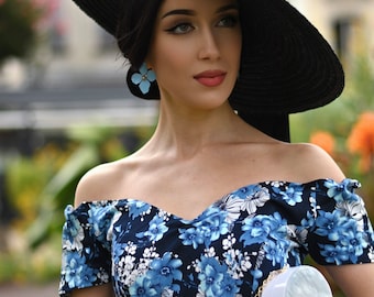 Classic Black Cartwheel Straw Hat