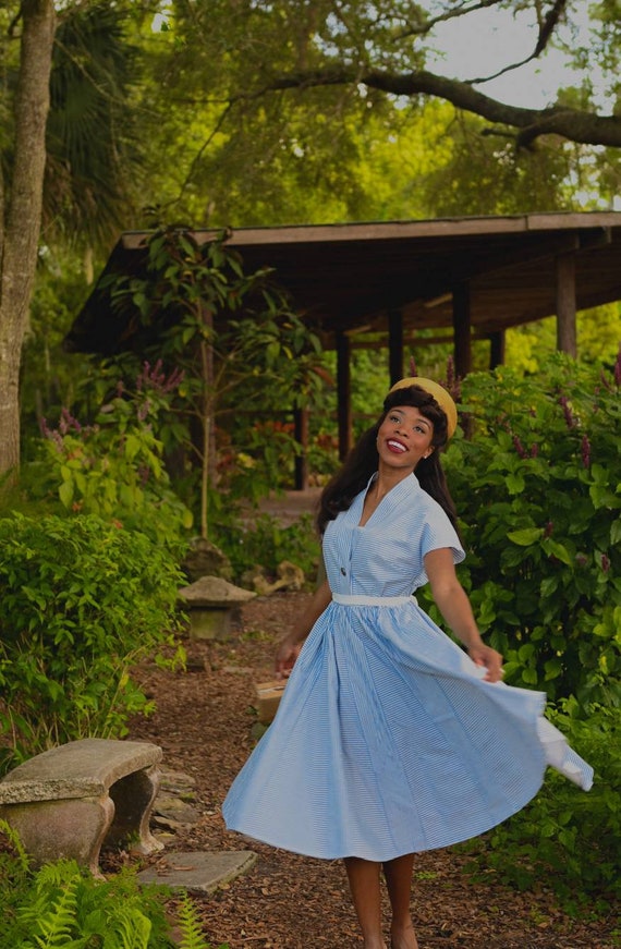 blue pin up dress Maternity Bowie Crepe Dress main image 1