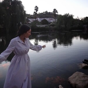 BISHOP SLEEVES COTTON SHIRT DRESS