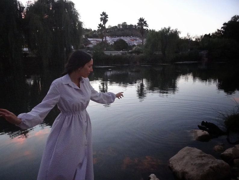 BISHOP SLEEVES COTTON SHIRT DRESS