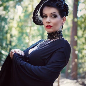 A mini Victorian style couture organdie lace hat