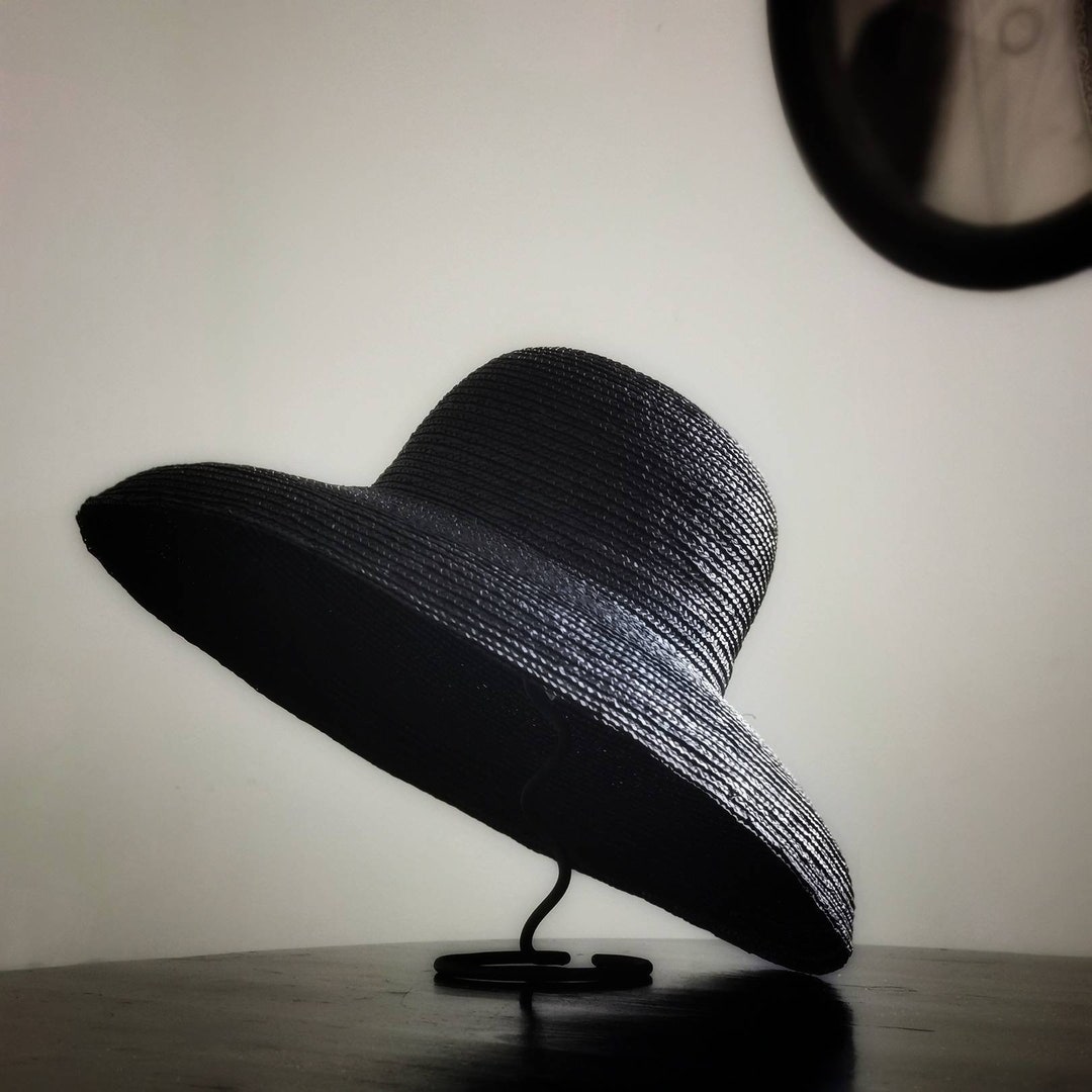 The Breakfast at Tiffany's New Look Hat Black Straw Version. Handmade