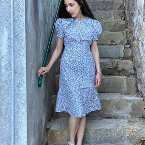 Daisy Dress - a Beautiful Cotton Floral Puff Sleeves Summer Dress