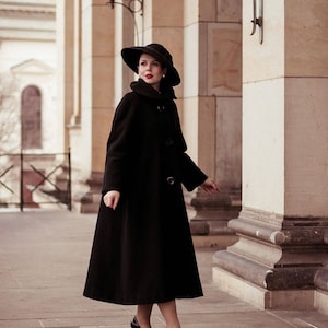 Long Wool Coat, Warm Winter Wool Coat, Womens Wool Coat, Retro