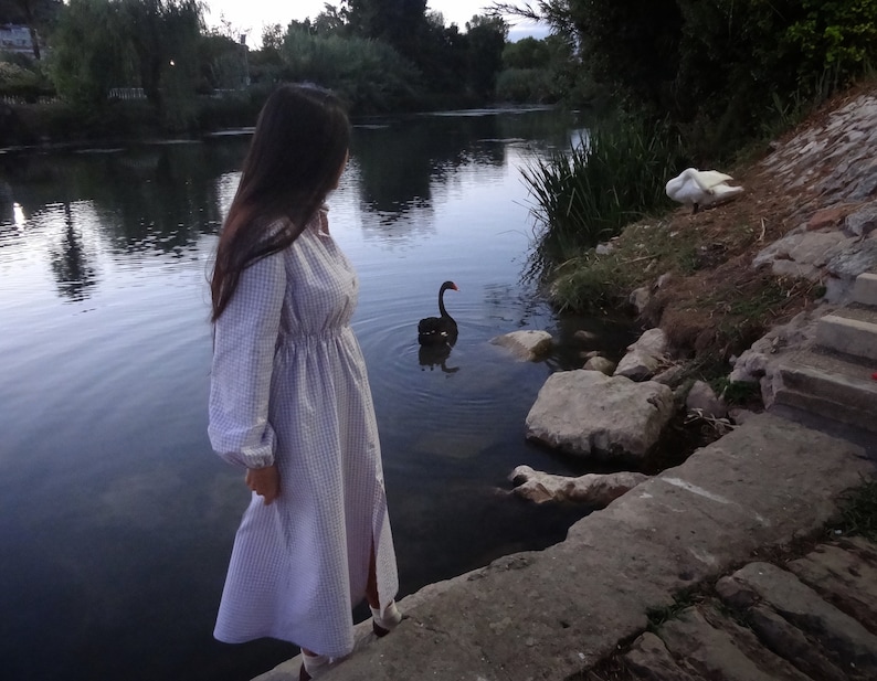 BISHOP SLEEVES GINGHAM DRESS