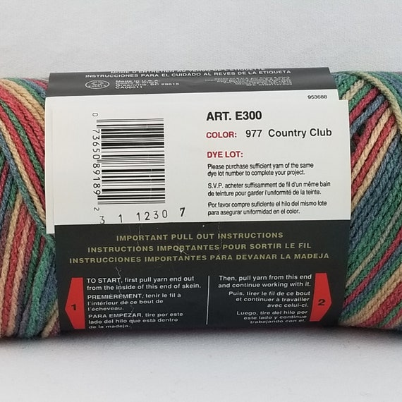 Red Heart Super Saver Multi Color Country Club 977 6 Oz