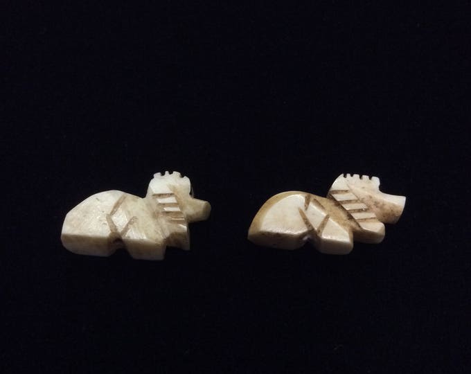 Carved Bone Animal Fetish Beads