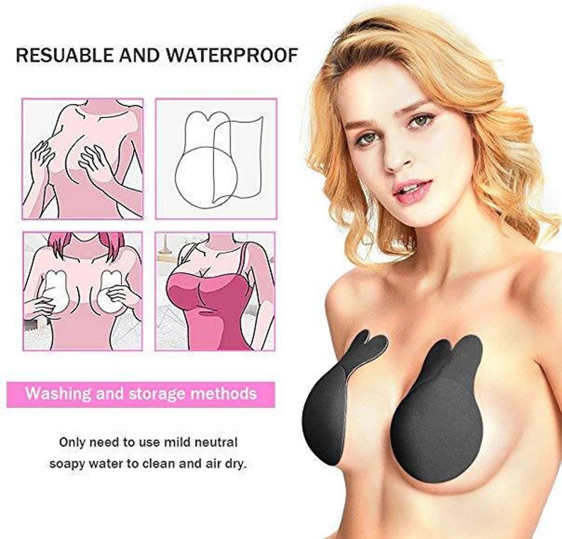 Adhesive Invisible Lifting Comfort Support Backless Tape Bra Black Color