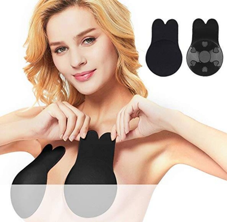 Adhesive Invisible Lifting Comfort Support Backless Tape Bra Black Color