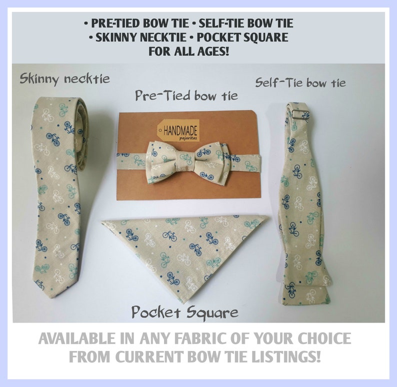 Blue Bow Tie / Mens Bow Tie Pre-tied Bow Tie For Men / Beekeeper Gift / Maze bow tie / Boys Bow Tie / Self Tie Bow Tie / Skinny Tie image 7