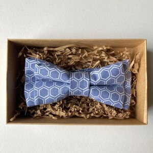 Blue Bow Tie / Mens Bow Tie Pre-tied Bow Tie For Men / Beekeeper Gift / Maze bow tie / Boys Bow Tie / Self Tie Bow Tie / Skinny Tie image 4