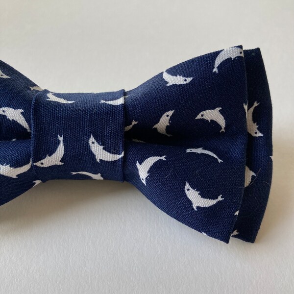 Mens Bow Tie Pre-tied Bow Tie For Men / Dolphin Bow Tie / Sea bow tie / Pocket Square / Boys Bow Tie / Self Tie Bow Tie / Skinny Tie