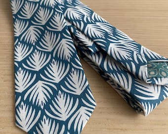 Leaf Pattern Cotton Necktie - Slim, Skinny or Regular - Wedding Accessories