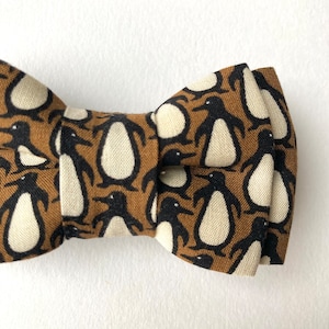 Brown Bow Tie / Boys Bow Tie Pre-tied Bow Tie For Boys / Christmas bow tie / Penguin bow tie / Winter bow / Self Tie Bow Tie / Skinny Tie