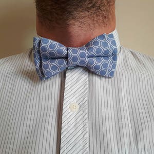 Blue Bow Tie / Mens Bow Tie Pre-tied Bow Tie For Men / Beekeeper Gift / Maze bow tie / Boys Bow Tie / Self Tie Bow Tie / Skinny Tie image 3