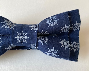 Mens Bow Tie Pre-tied Bow Tie For Men / Ship bow tie / Navy Bow Tie / Nautical Bow Tie / Boys Bow Tie / Self Tie Bow Tie / Skinny Tie