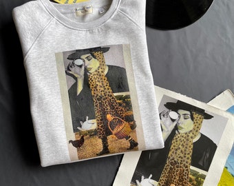 Original Artwork Sweatshirt: Radvile Collage Art - 'To Lay The Egg'
