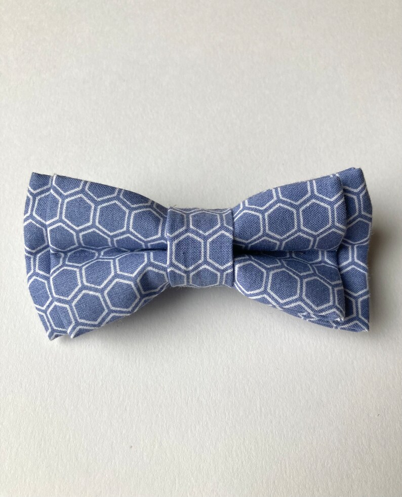 Blue Bow Tie / Mens Bow Tie Pre-tied Bow Tie For Men / Beekeeper Gift / Maze bow tie / Boys Bow Tie / Self Tie Bow Tie / Skinny Tie image 2