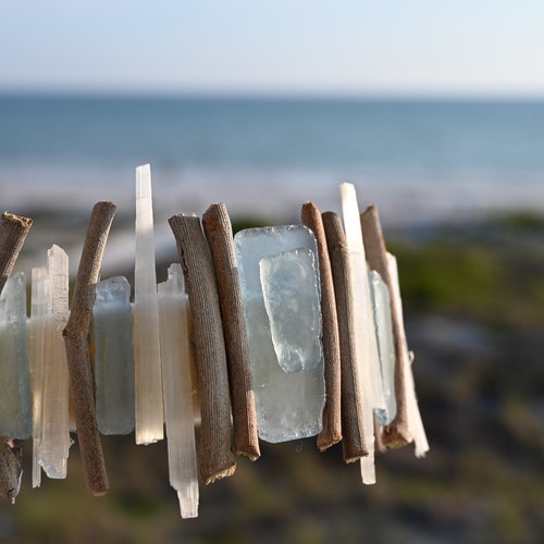 Sea Glass, Quartz, shops and Driftwood Crown