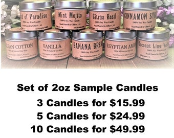 2oz Soy Candles - various scents available - Candle tins - small candles