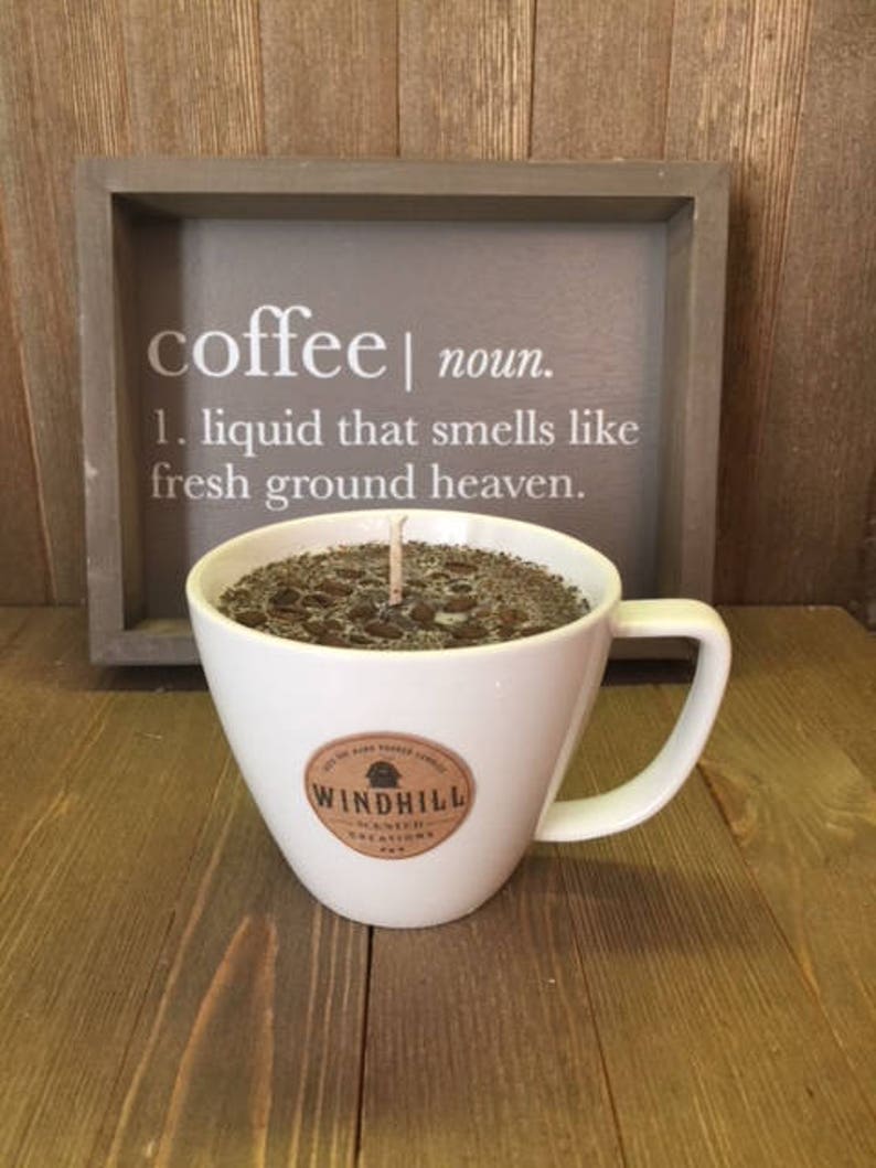 Coffee Mug Handmade Soy Candles Coffee Scented Candlessoy Etsy