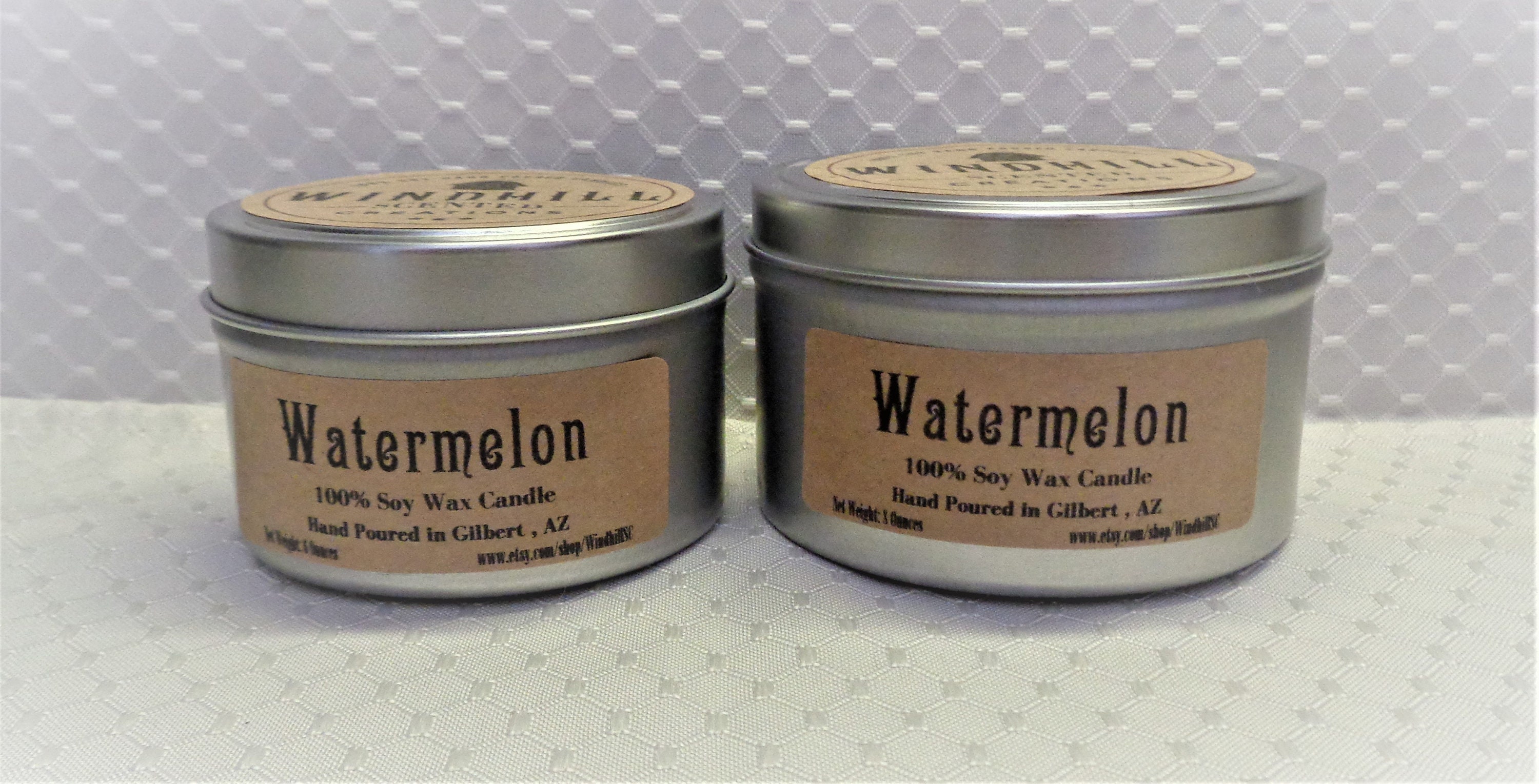 Watermelon Scented Soy Candle in 6oz & 8oz Tins Candle Tins Etsy