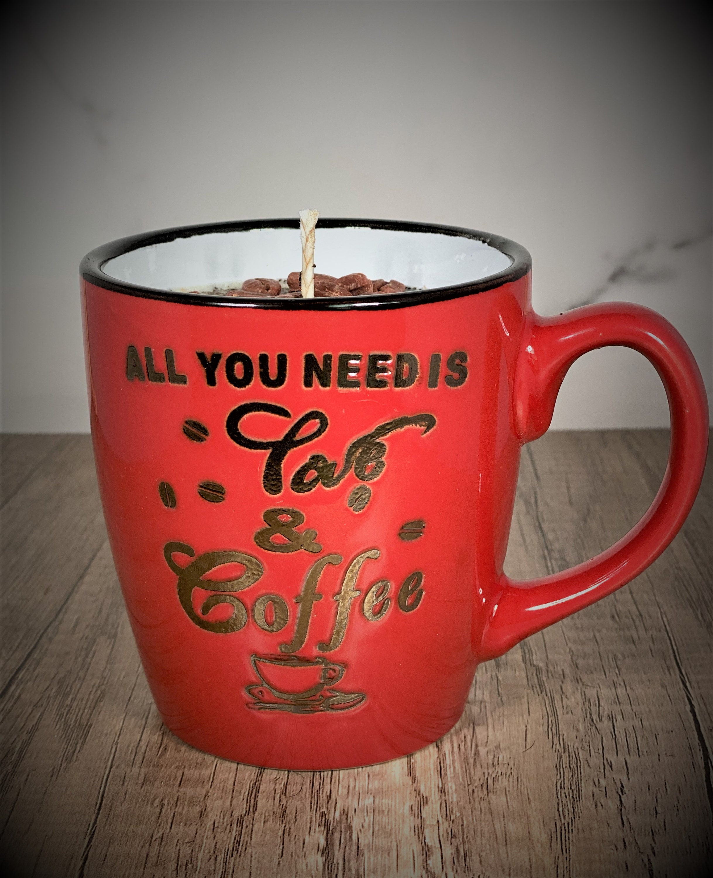 Coffee Mug Handmade Soy Candles Coffee Scented Candlessoy Etsy