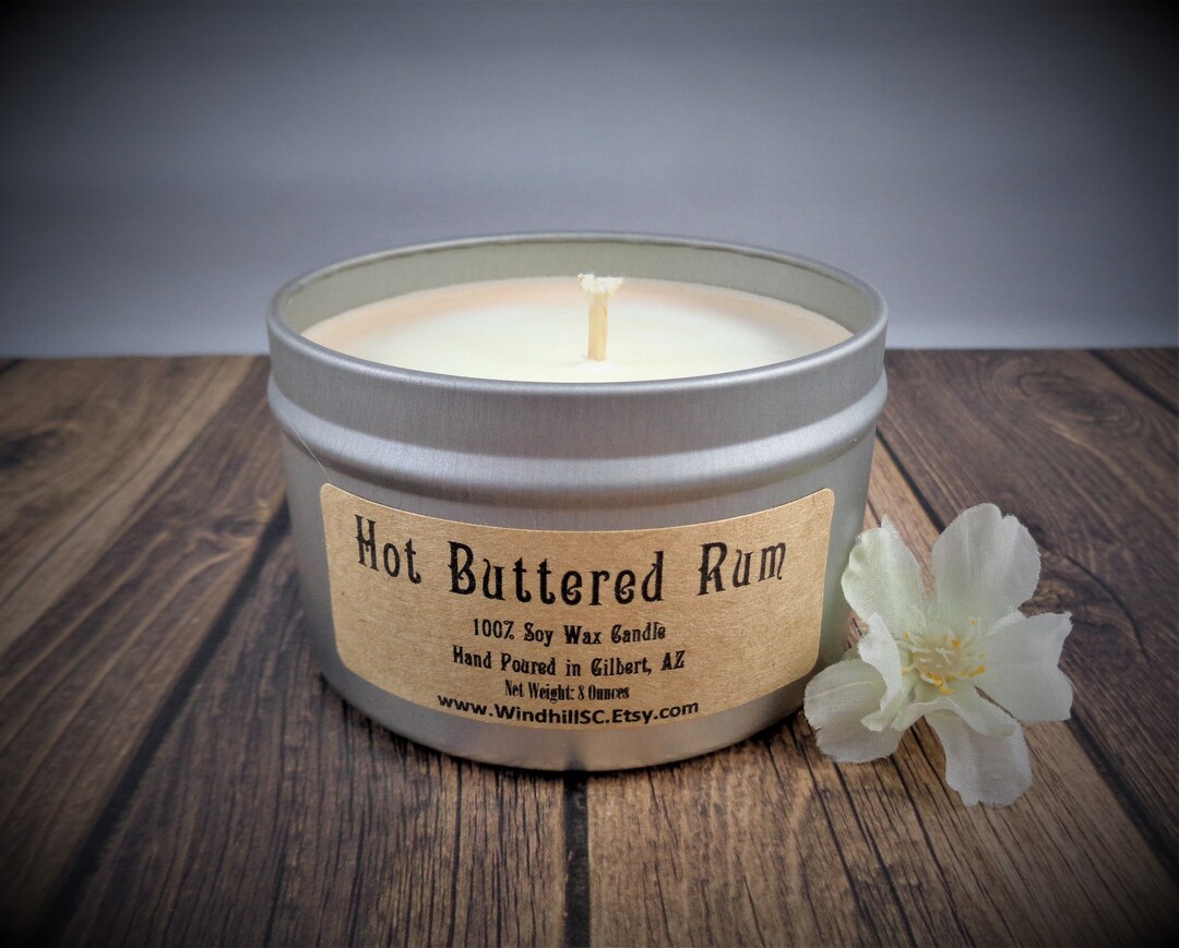 Hot Buttered Rum Scented Soy Candle Available in 6oz and 8 Oz Etsy