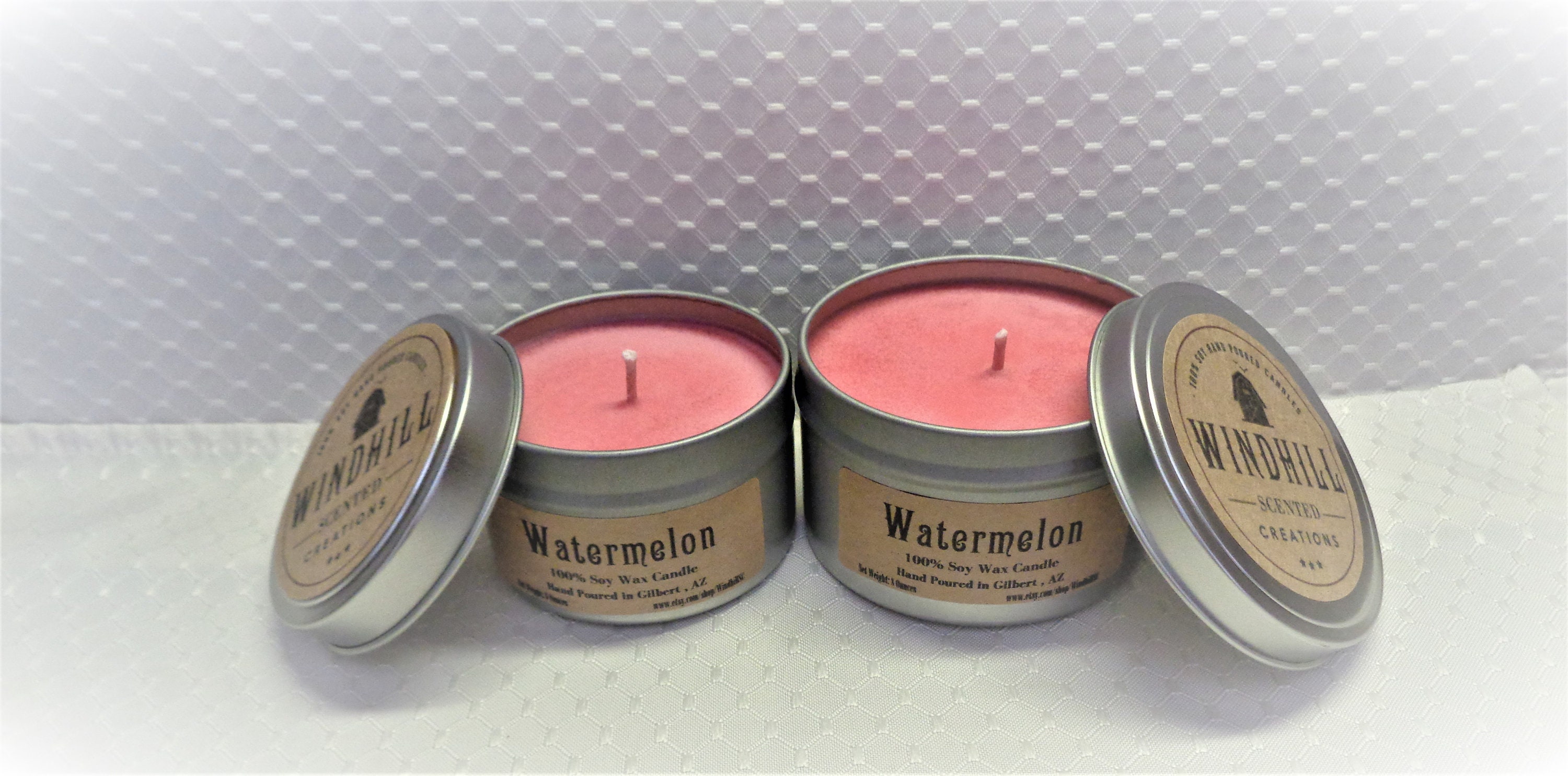 Watermelon Scented Soy Candle in 6oz & 8oz Tins Candle Tins Etsy
