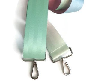 Seatbelt crossbody strap,  pastel rainbow seatbelt strap, adjustable crossbody clip on strap, 2 inch seatbelt strap for bags