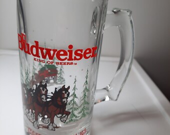 1989 Budweiser Clydesdales Christmas Beer Stein