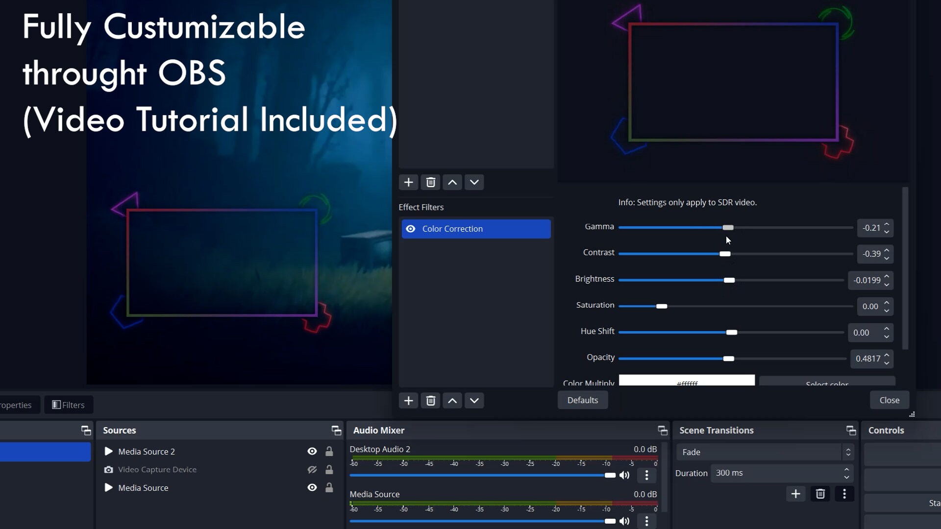 Rectangular Mask Obs Webcam Overlay Twitch | Obs | Streamlabs | Animated Facecam Frame ...