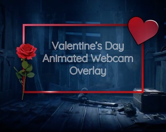 Valentinstag animiertes Twitch Webcam Overlay (Webm-Datei)