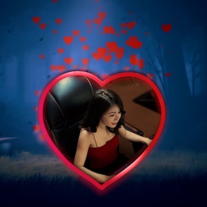 Animowane serce na Walentynki Twitch Webcam Overlay, ramka kamery internetowej, nakładka facecam, obramowanie kamery internetowej, nakładka kamery internetowej Twitch