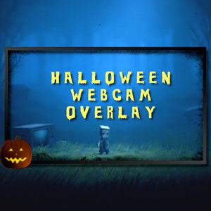 Halloween Pumpkin Twitch Webcam Overlay: Static Stream Border (PNG)