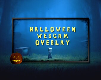 Overlay webcam Twitch con zucca di Halloween: bordo flusso statico (PNG)