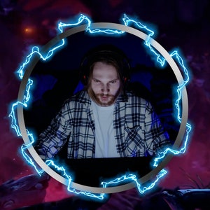 Webcam Overlay Twitch Circular | facecam frame | camera border | obs | streamlabs | animated | electric ring