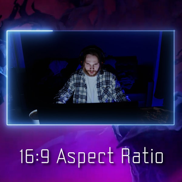 Sovrapposizione webcam Twitch / obs / streamlabs / Cornice animata per facecam / Rettangolo / Neon blu