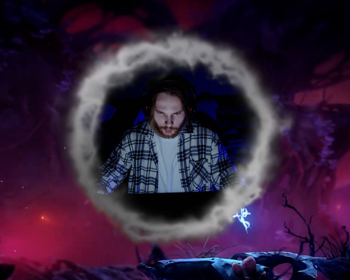 Webcam Overlay Twitch Circular | facecam frame | camera border | obs | streamlabs | animated | Dark moving Smoke