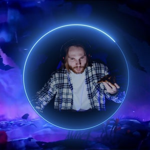 Webcam Overlay Twitch Circular | facecam frame | camera border | obs | streamlabs | animated | blue neon