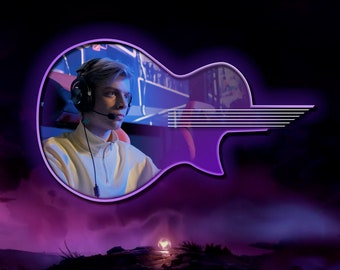 Twitch Animated Electric Guitar with Strings Webcam Overlay